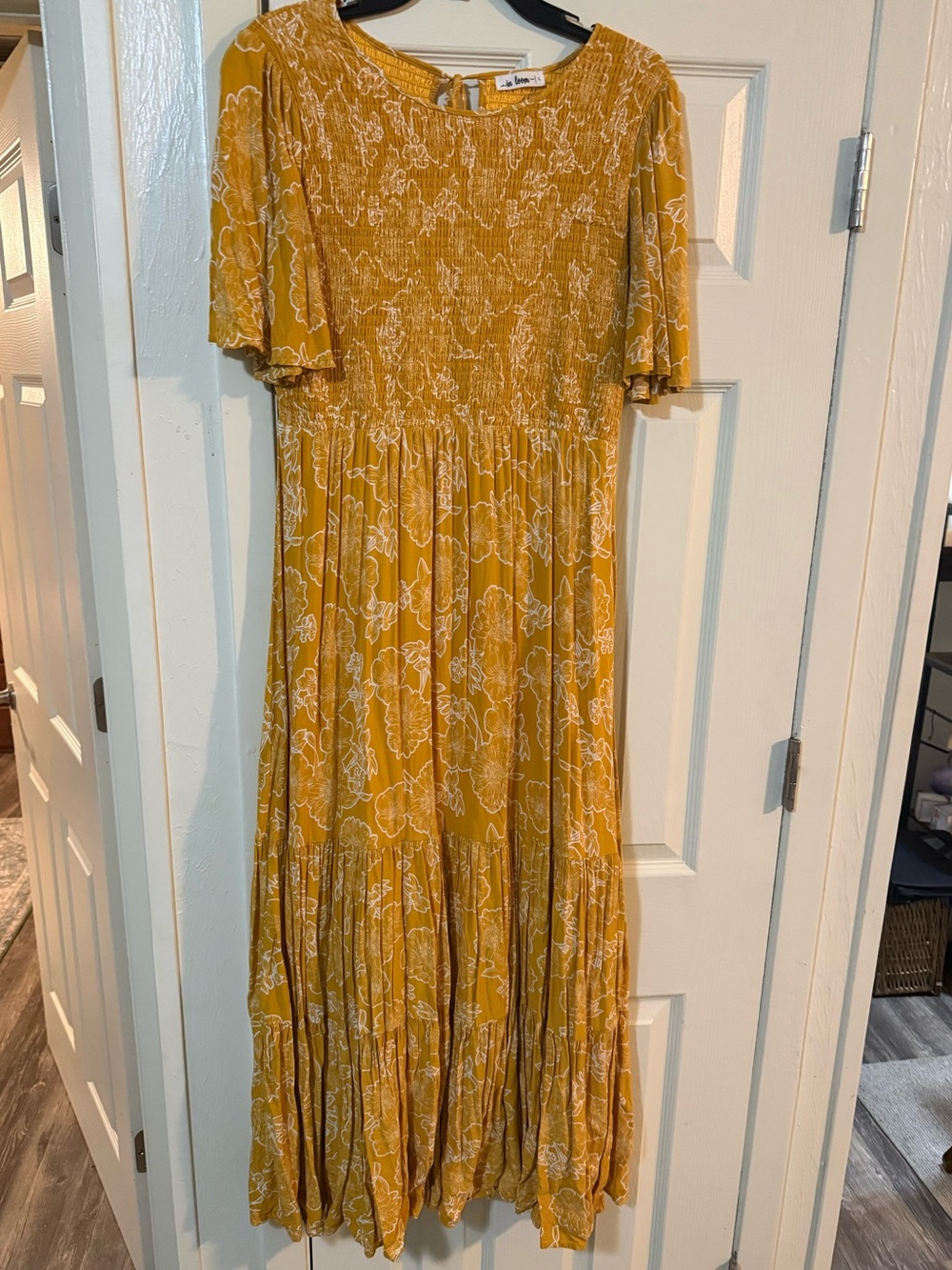 In Loom Mustard Yellow Floral Maxi Dress